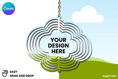 Cloud Wind Spinner Canva Mockup | Editable | Easy to use Mock Up Photo SvgOcean 