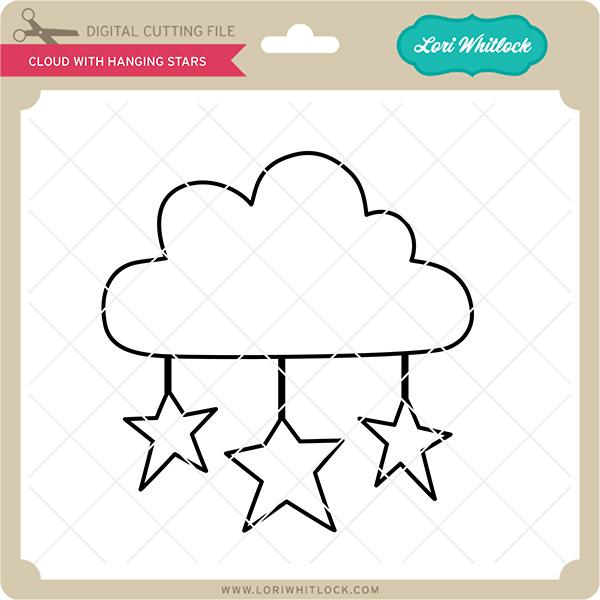 Cloud With Hanging Stars SVG Lori Whitlock 