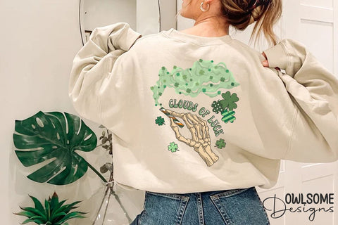 Clouds Of Luck Skeleton Patricks Day Sublimation Owlsome.Designs 