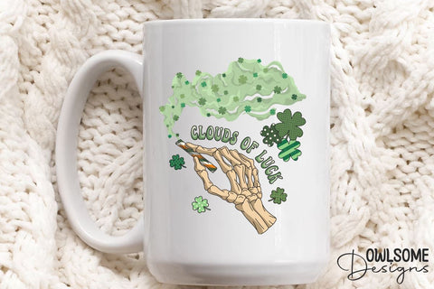 Clouds Of Luck Skeleton Patricks Day Sublimation Owlsome.Designs 