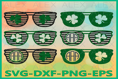 Clover Glasses SVG, St Patrick's Day SVG AlexSVGStudio 
