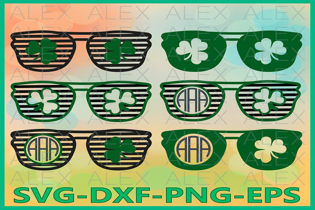 Clover Glasses SVG, St Patrick's Day SVG AlexSVGStudio 