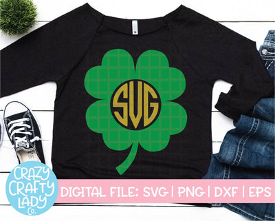 Clover Monogram Frame SVG Crazy Crafty Lady Co. 