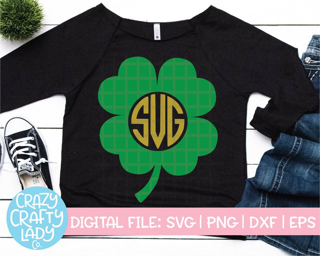Clover Monogram Frame SVG Crazy Crafty Lady Co. 