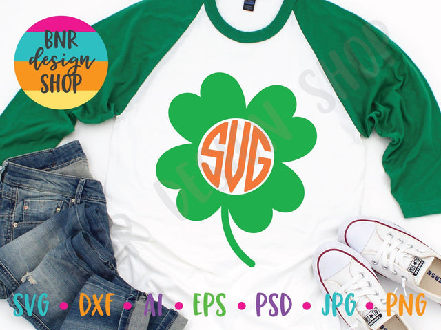 Clover Monogram Frame SVG SVG BNRDesignShop 