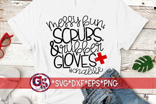 CNA Life Messy Bun SVG DXF EPS PNG-Nurse SVG SVG Greedy Stitches 