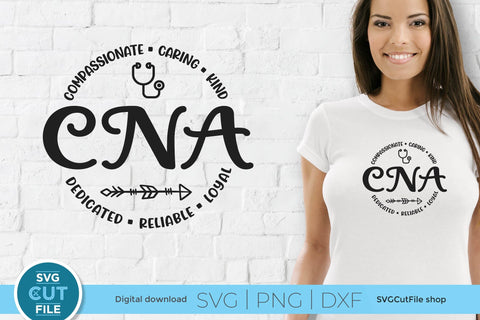 CNA svg with round circle for men or women SVG SVG Cut File 