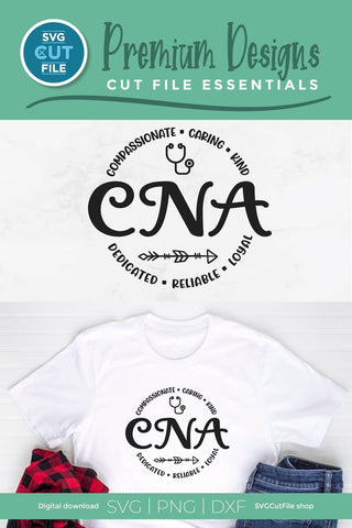 CNA svg with round circle for men or women SVG SVG Cut File 