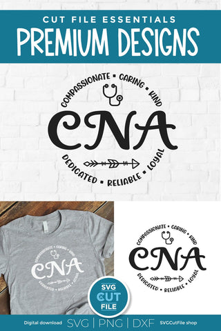 CNA svg with round circle for men or women SVG SVG Cut File 