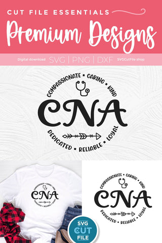 CNA svg with round circle for men or women SVG SVG Cut File 