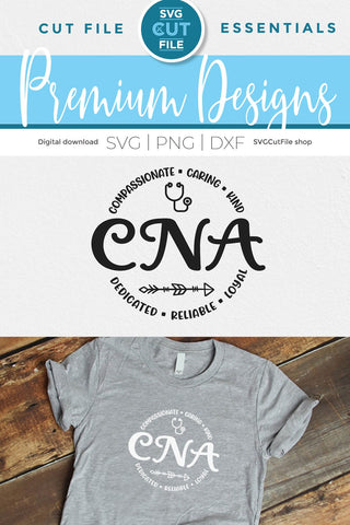 CNA svg with round circle for men or women SVG SVG Cut File 