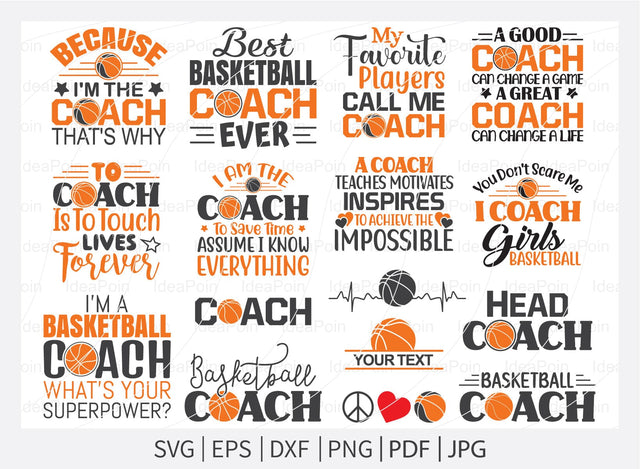 Coach svg Bundle, Basketball Coach svg, Basketball Typography, Basketball Saying svg, Football Coach Svg, Basketball Cut Files, Files for Cricut, Vector, dxf, png SVG Dinvect 