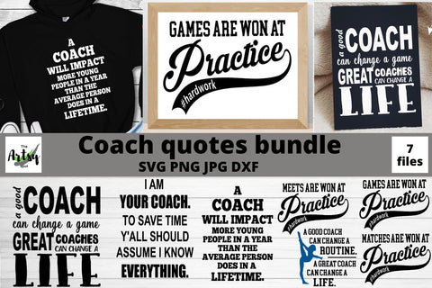 Coach svg bundle, Sports svg, Coach quotes SVG The Artsy Spot 