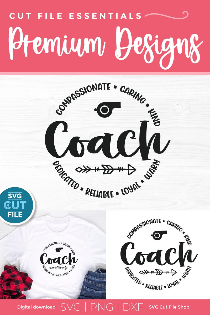 Coach Rj Lettering Design Coach svg with round circle design - So Fontsy