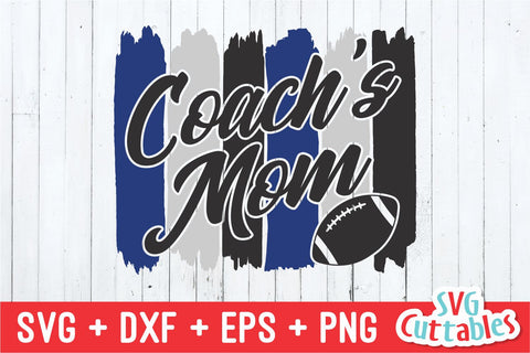 Coach's Mom Football svg - Football Cut File - svg - dxf - eps - png - Brush Stroke - Silhouette - Cricut - Digital Download SVG Svg Cuttables 