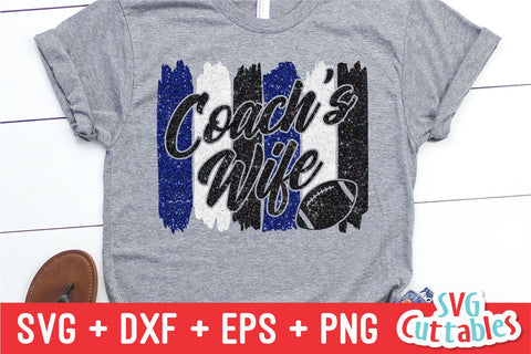 Coach's Wife Football svg - Football Cut File - svg - dxf - eps - png - Brush Stroke - Silhouette - Cricut - Digital Download SVG Svg Cuttables 