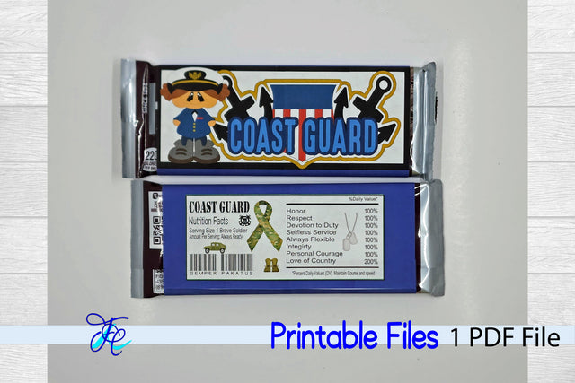 Coast Guard Girl Candy Bar Wrapper SVG Family Creations 
