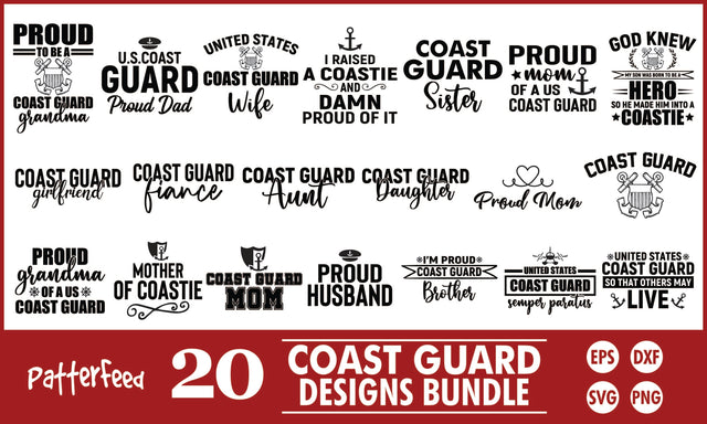 Coast Guard SVG Designs Bundle SVG PatternFeed8 