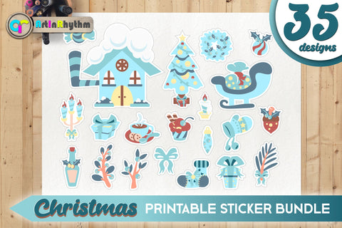 Coastal Christmas Sticker Bundle / Printable PNG Clipart SVG Artinrhythm shop 