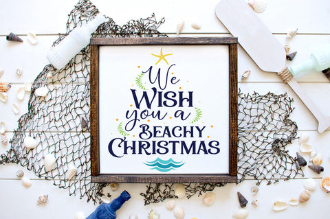 Coastal Christmas SVG - We Wish You A Beachy Christmas SVG Pickled Thistle Creative 