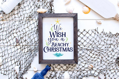 Coastal Christmas SVG - We Wish You A Beachy Christmas SVG Pickled Thistle Creative 