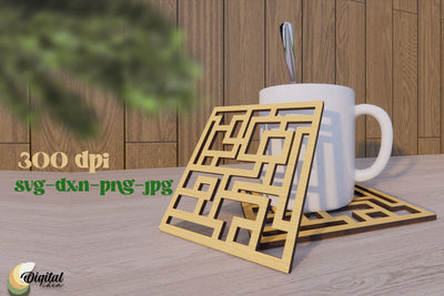 Coaster Design Laser Cut. Kitchen Decor SVG. Home Laser Cut. SVG Evgenyia Guschina 
