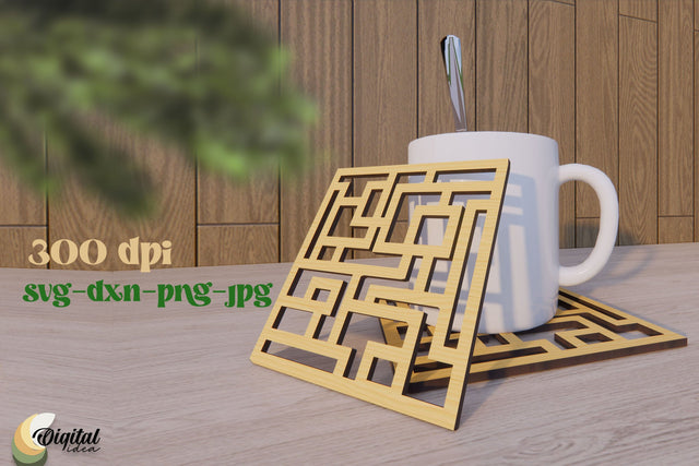 Coaster Design Laser Cut. Kitchen Decor SVG. Home Laser Cut. SVG Evgenyia Guschina 
