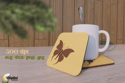 Coaster Design Laser Cut. Kitchen Decor SVG. Home Laser Cut. SVG Evgenyia Guschina 