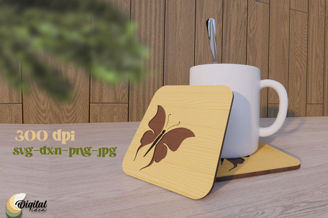 Coaster Design Laser Cut. Kitchen Decor SVG. Home Laser Cut. SVG Evgenyia Guschina 