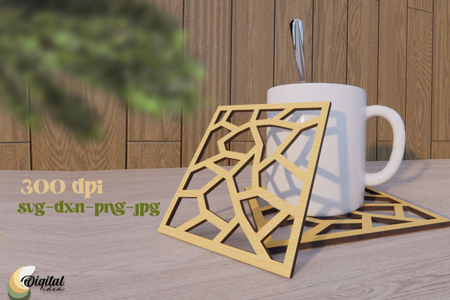 Coaster Design Laser Cut. Kitchen Decor SVG. Home Laser Cut. SVG Evgenyia Guschina 
