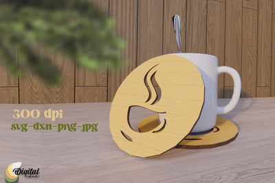 Coaster Design Laser Cut. Kitchen Decor SVG. Home Laser Cut. SVG Evgenyia Guschina 