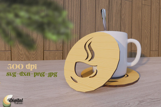 Coaster Design Laser Cut. Kitchen Decor SVG. Home Laser Cut. SVG Evgenyia Guschina 