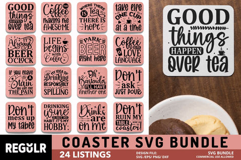 Coaster Quotes Svg Bundle SVG Regulrcrative 