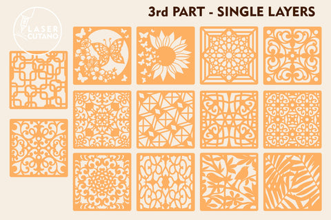COASTERS Bundle Templates For Laser Cutting Wood and Paper Cut SVG LaserCutano 