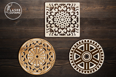 COASTERS Bundle Templates For Laser Cutting Wood and Paper Cut