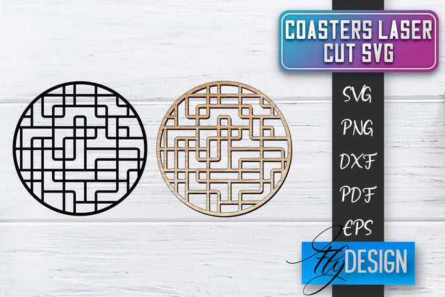 Coasters Laser Cut SVG | Laser Cut SVG SVG Fly Design 