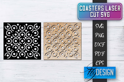 Coasters Laser Cut SVG | Laser Cut SVG SVG Fly Design 