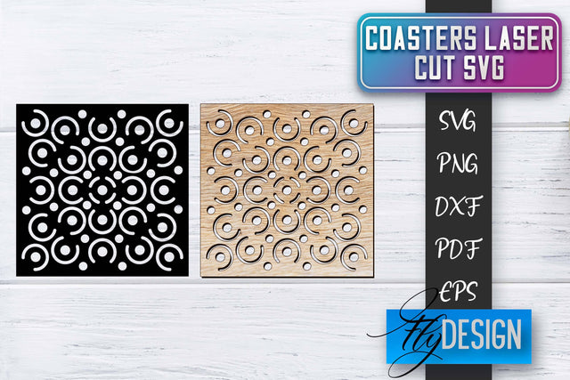 Coasters Laser Cut SVG | Laser Cut SVG SVG Fly Design 