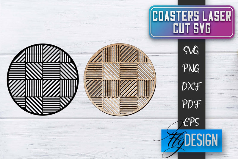 Coasters Laser Cut SVG | Laser Cut SVG SVG Fly Design 