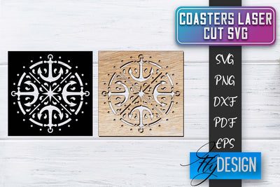 Coasters Laser Cut SVG | Laser Cut SVG SVG Fly Design 