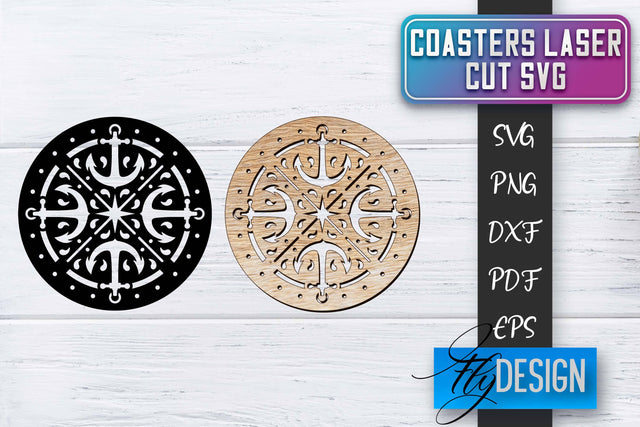 Coasters Laser Cut SVG | Laser Cut SVG SVG Fly Design 