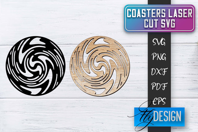 Coasters Laser Cut SVG | Laser Cut SVG SVG Fly Design 