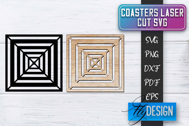 Coasters Laser Cut SVG | Laser Cut SVG SVG Fly Design 