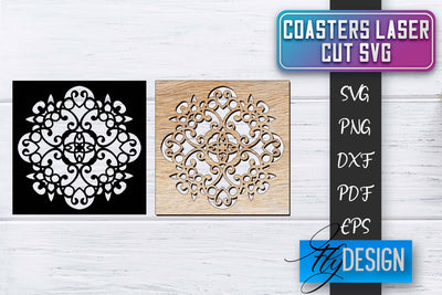 Coasters Laser Cut SVG | Laser Cut SVG SVG Fly Design 