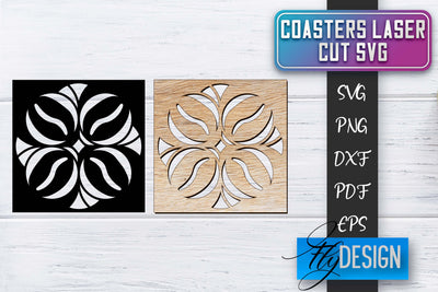 Coasters Laser Cut SVG | Laser Cut SVG SVG Fly Design 
