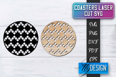 Coasters Laser Cut SVG | Laser Cut SVG SVG Fly Design 