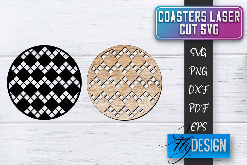 Coasters Laser Cut SVG | Laser Cut SVG SVG Fly Design 