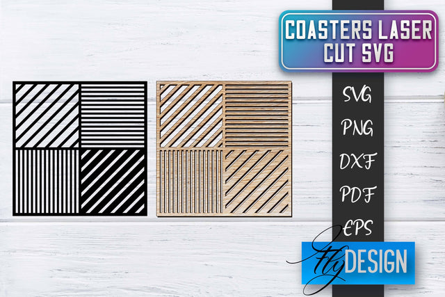 Coasters Laser Cut SVG | Laser Cut SVG SVG Fly Design 