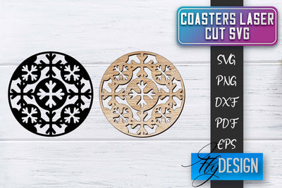 Coasters Laser Cut SVG | Laser Cut SVG SVG Fly Design 