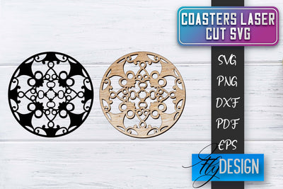 Coasters Laser Cut SVG | Laser Cut SVG SVG Fly Design 
